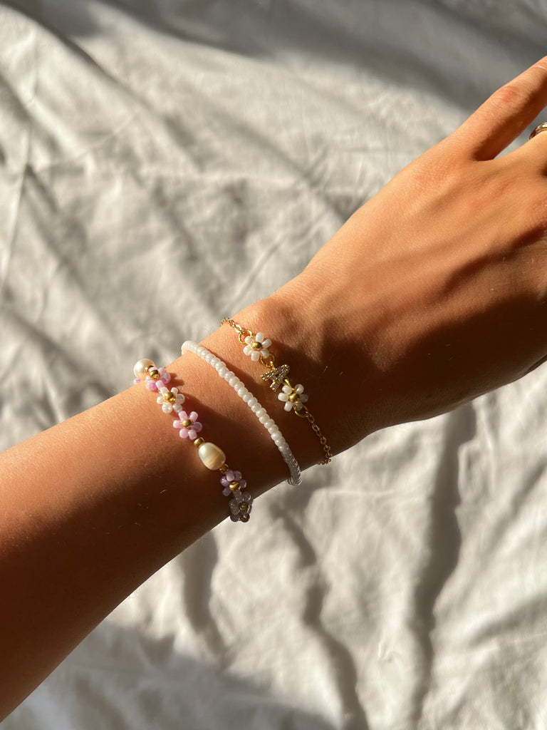 Miyuki Blümchen-Armband mit Perlen