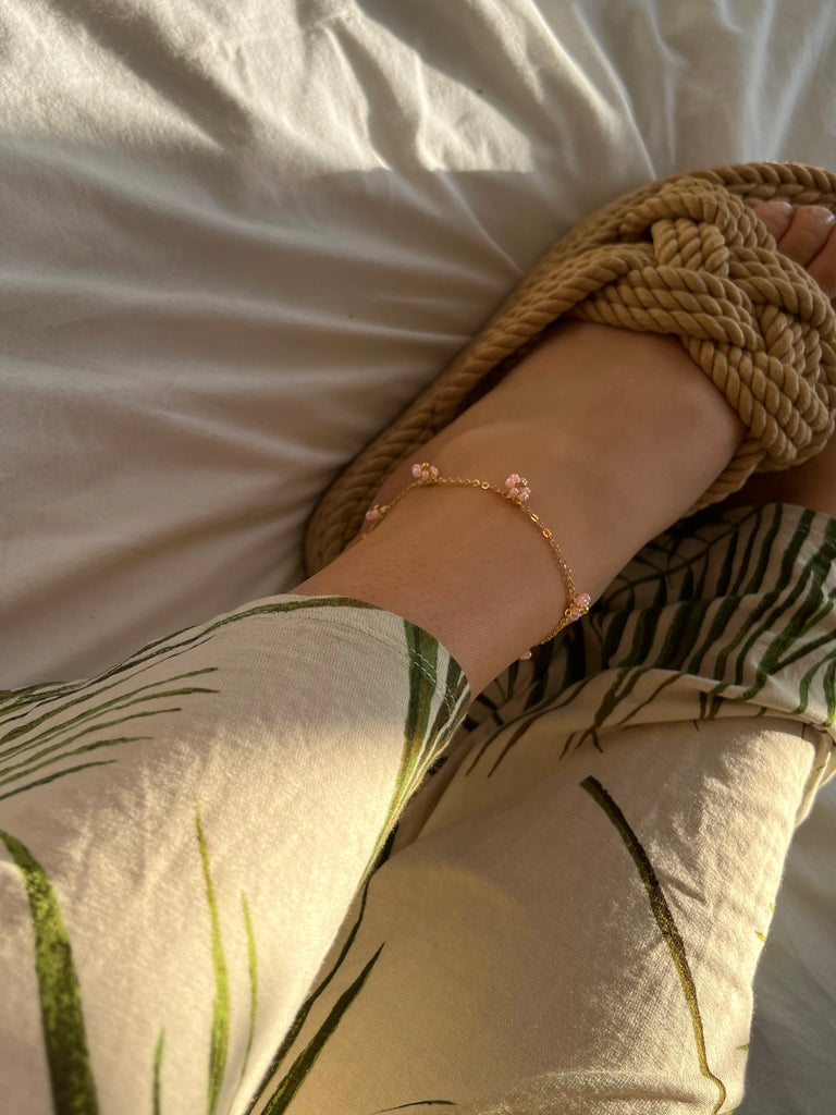Blümchen-Fußkette aus Miyuki-Perlen