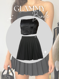 GLAMMY BUNDLE (Plissierter Tennisrock & Trägerloses Korsett-Top)
